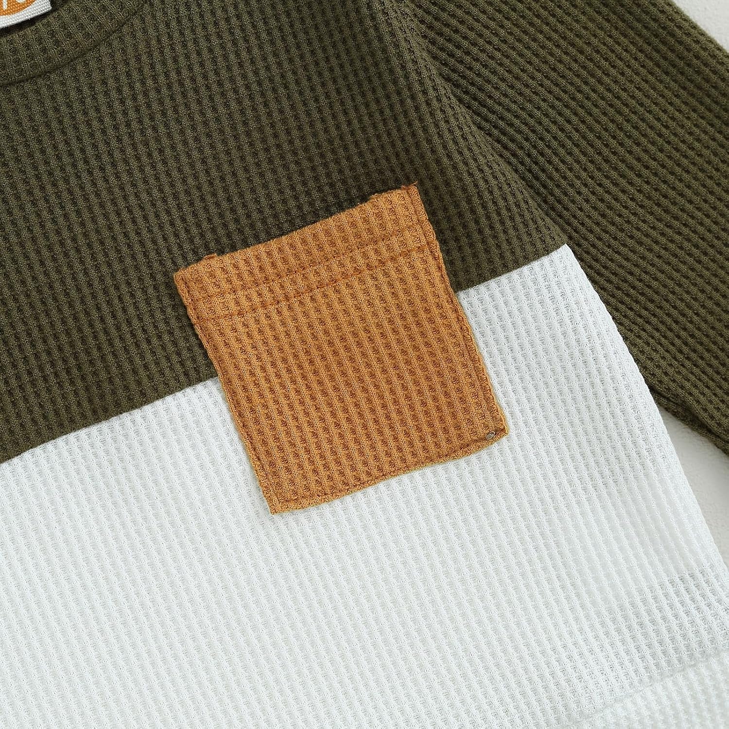 Baby Boy Clothes Fall Winter Waffle Knit Contrast Color Sweatshirt Tops Casual Pants Set Toddler 2Pcs Outfit