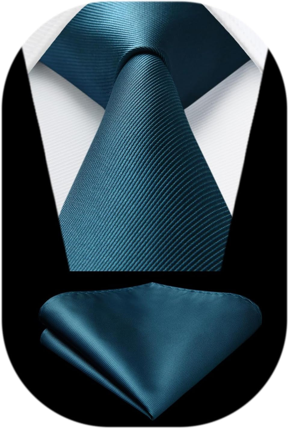 Mens Ties Solid Color Ties for Men Formal Necktie with Pocket Square Set Satin Silk Neck Tie Handkerchiefs Set