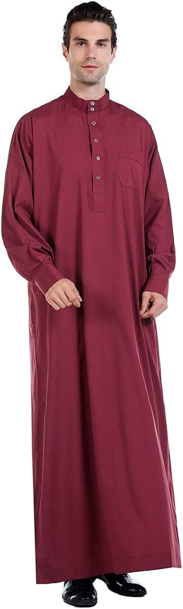 Men'S Muslim Clothes Durable Kaftan Robe Dubai Long Gown Ethnic Clothes,1Pc Soft Robe