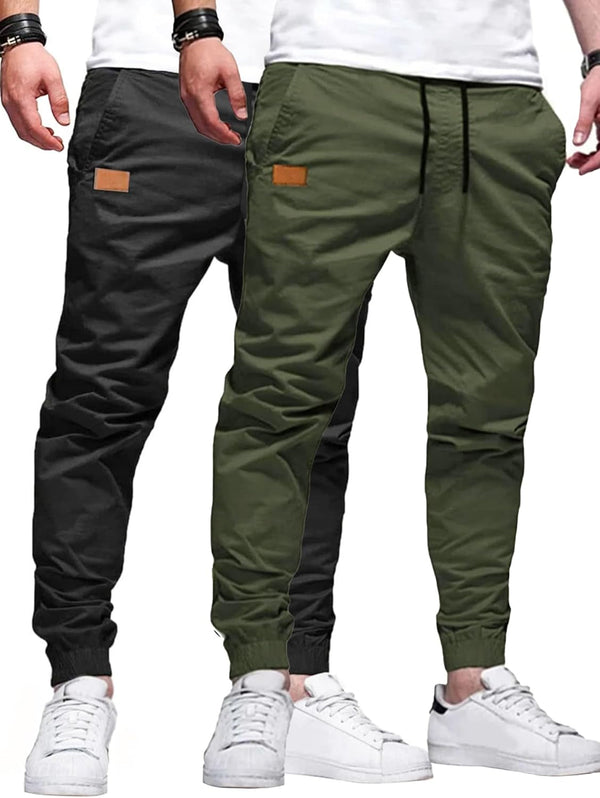 Joggers for Men Cotton Drawstring Chino Cargo Pants Hiking Outdoor Twill Track Jogger Sweatpants