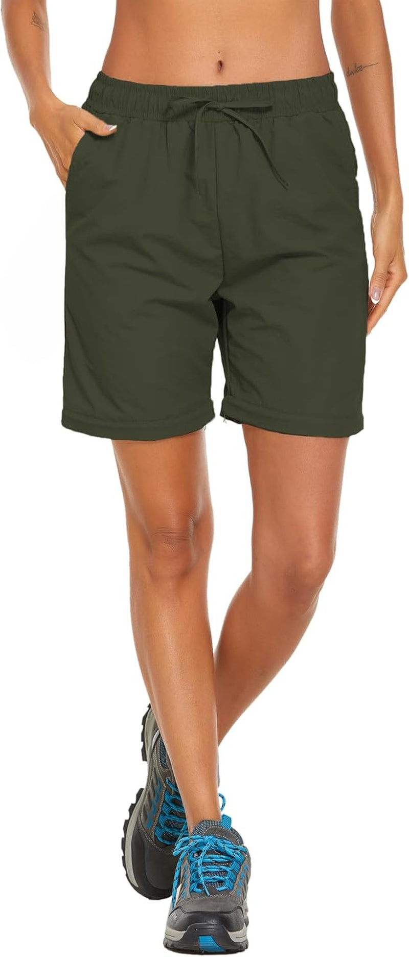Women'S Hiking Zip off Pants Waterproof Convertible Shorts Lightweight for Camping Sweatpants with Pockets