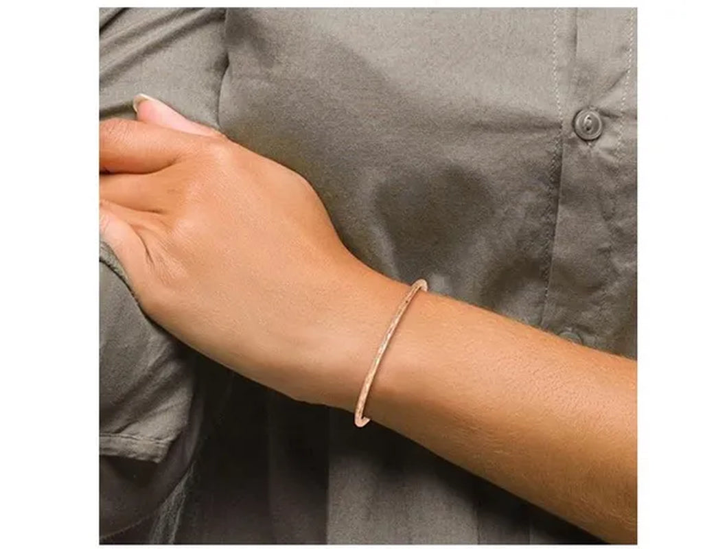 14K Rose Pink Gold Polished Slip-on Bangle Bracelet