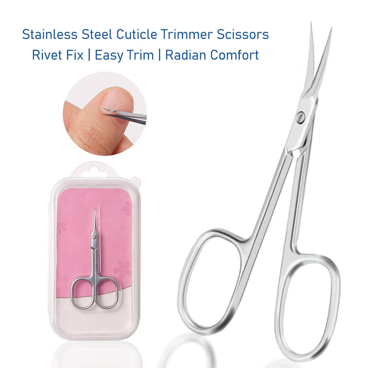 Nail Enhancement Russian Dead Skin Scissors Stainless Steel Cuticle Trimmer Scissors Dead Skin Remover Arc Shaped Cuticle Trimmer Manicure Tool
