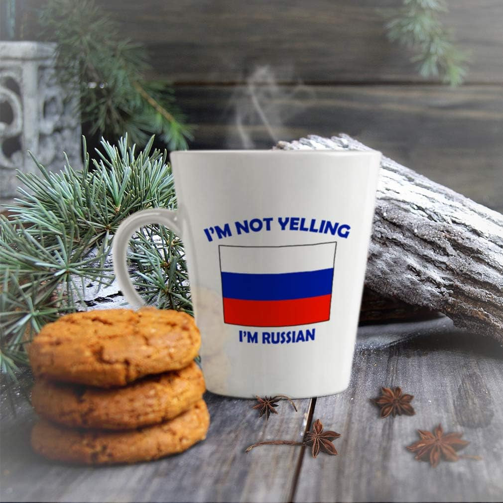 Ceramic Custom Latte Coffee Mug Cup I'M Not Yelling I Am Russian Russia Countries Tea Cup 12 Oz Design Only