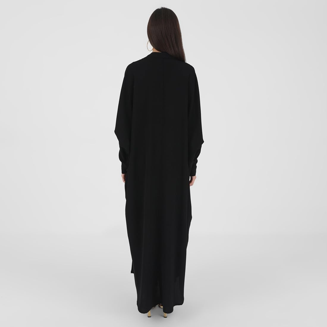 Women'S Muslim Dress Ramadan Abaya Batwing Sleeve Henley Shirt Prayer Kaftan Dubai Islamic Dress