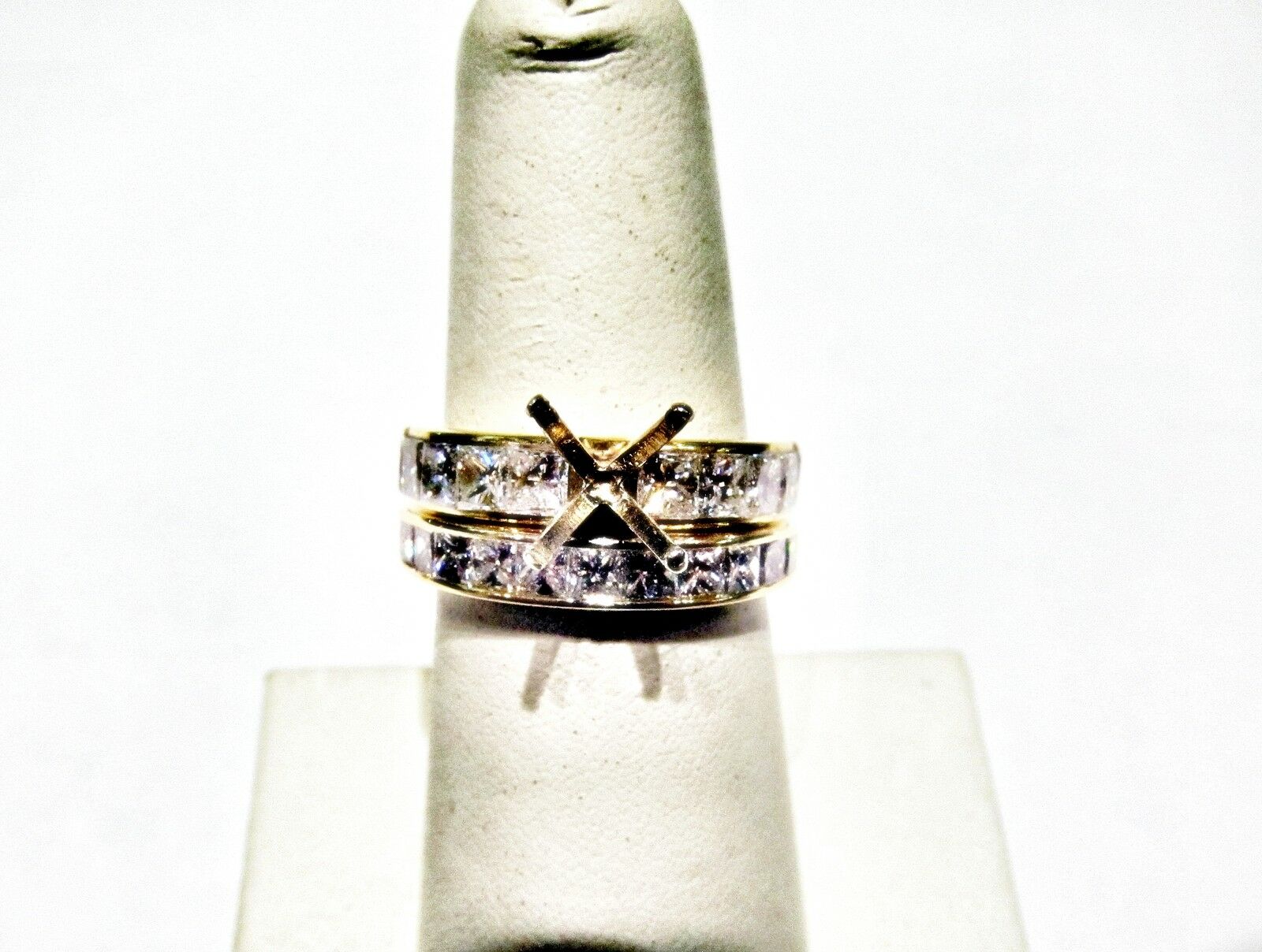 1.85 CT DIAMOND 10 STONE SETTING THIRTEEN STONE BAND ENGAGEMENT 18 K YELLOW GOLD