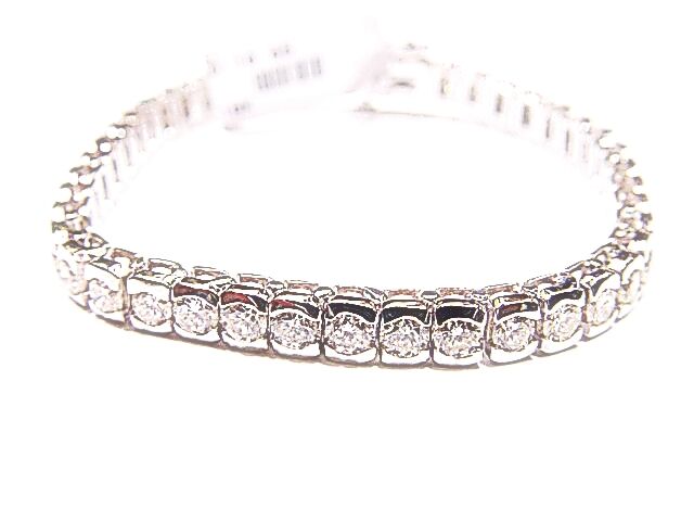DIAMOND 10.65 CT ROUND BRILLIANT SH DIAMOND BEZEL SET TENNIS BRACELET