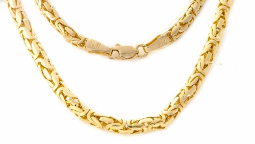 14k Yellow Gold Byzantine Chains