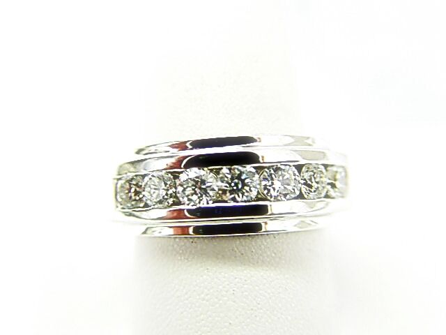 DIAMOND 7 ROUND BRILLIANT SHAPE MENS CHANNNEL SET DIAMOND MEN MEN'S DIAMOND