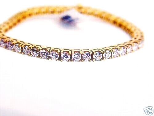 ROUND BRILLIANT CUT DIAMOND TENNIS BRACELET 4 PRONGS