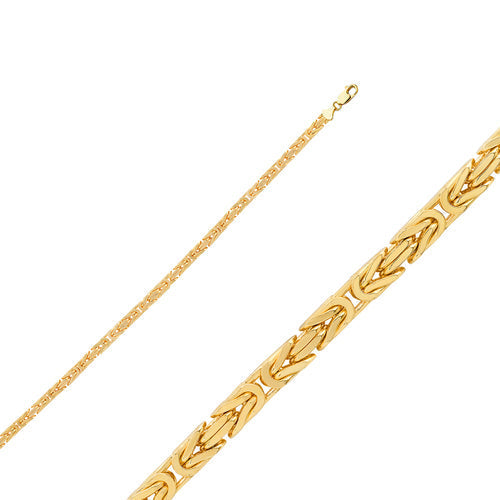 14k Yellow Gold Byzantine Chains
