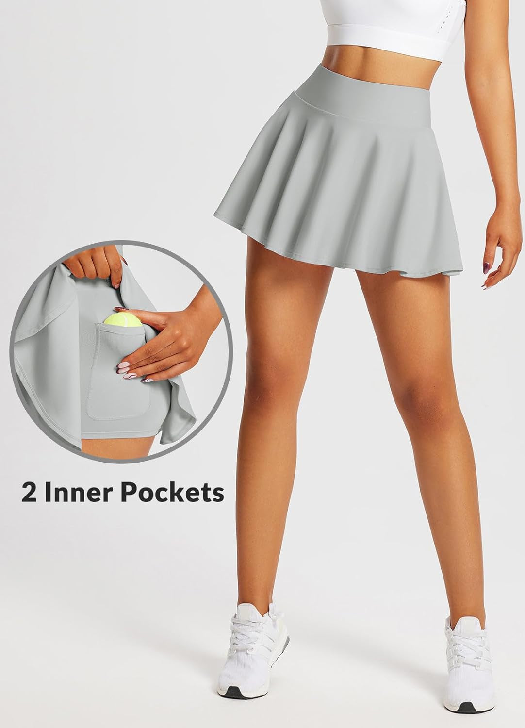 Women'S Tennis Skirts High Waisted Tummy Control Pleated Golf Skorts for Woman with Shorts Pockets