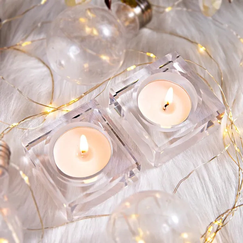 Home Decorations Crystal Candlestick Wedding Glass Candle Holder Table Centerpieces Bar Coffee Shop Decorations