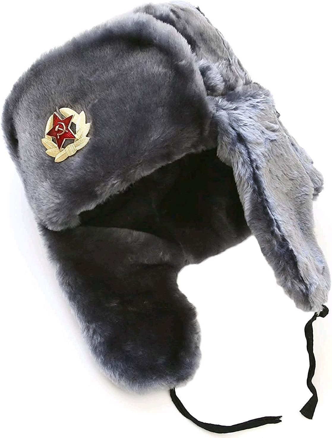 Russian Soviet Army Air Force Fur Military Winter Ushanka Hat GR Size XL