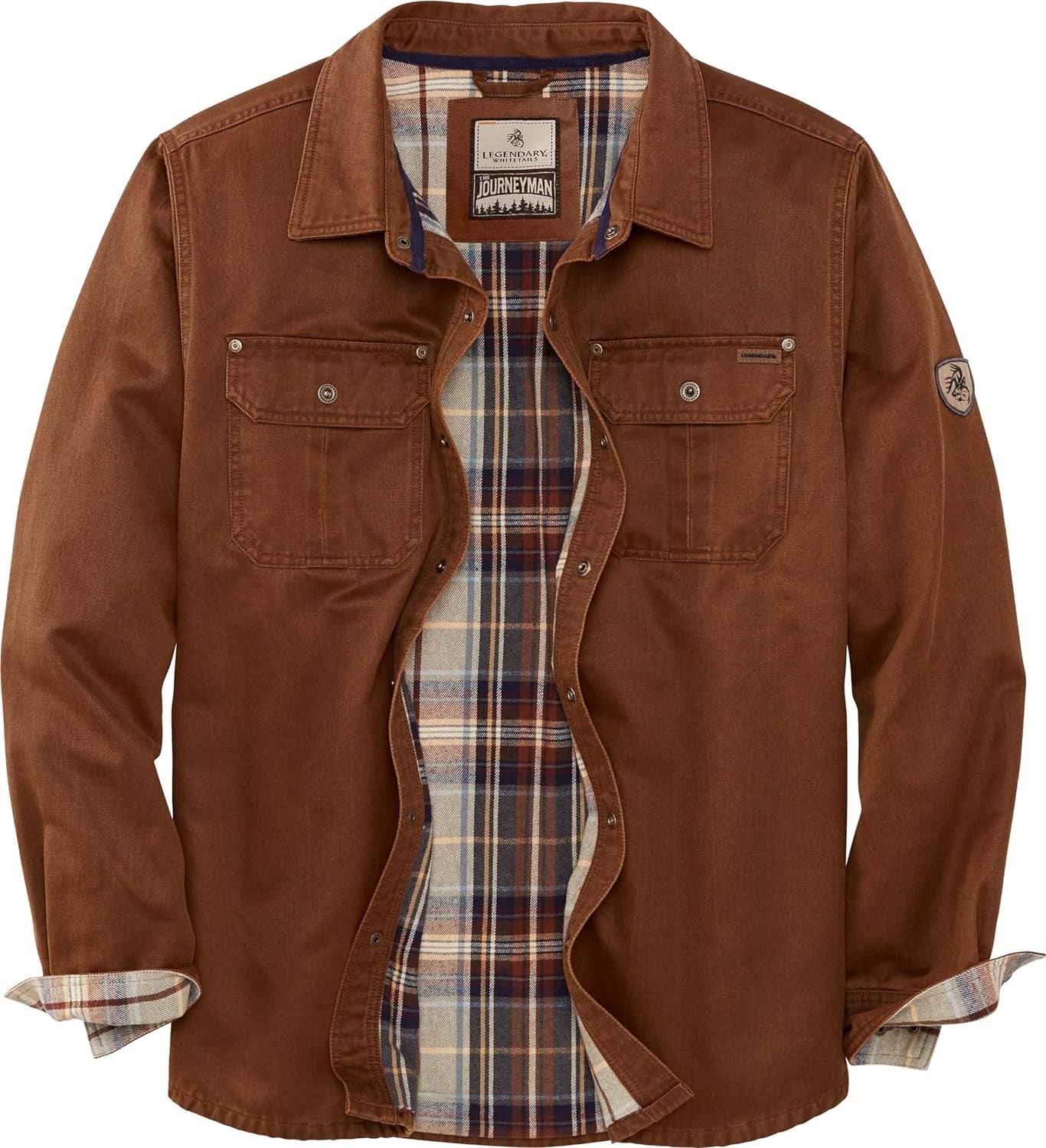 Journeyman Shirt Jacket Flannel Lined Shacket for Men Water-Resistant Coat Rugged Fall Clothing