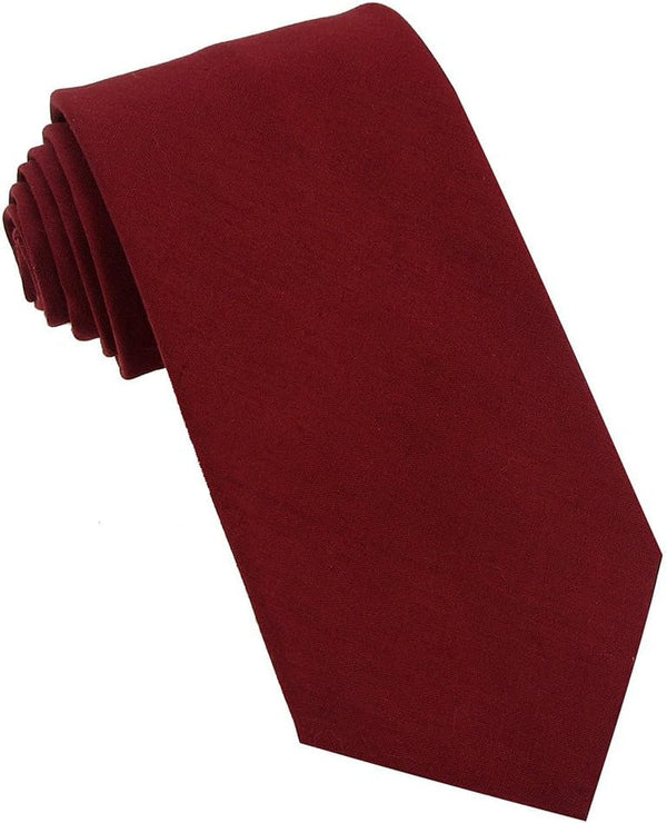 Mens Solid Color Necktie Cotton Neck Tie for Men