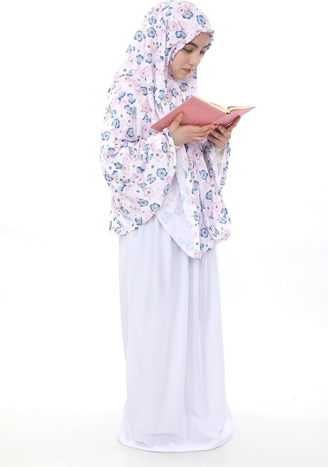 Prayer Set for Muslim Girls, Two Pieces Prayer Set, Set of 3 Pieces(Skirt, Scarf, Rosary) Suitable for 5 to 13 Years