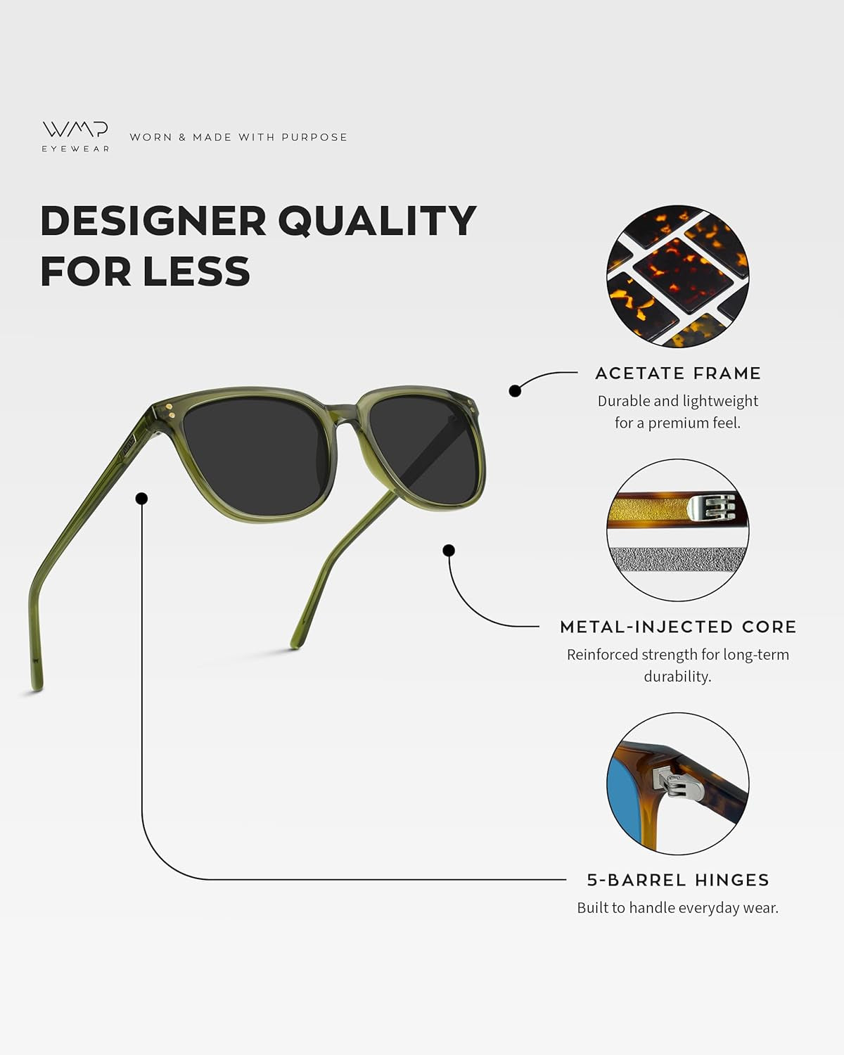 Polarized Classic Retro Flat Square Unisex Sunglasses
