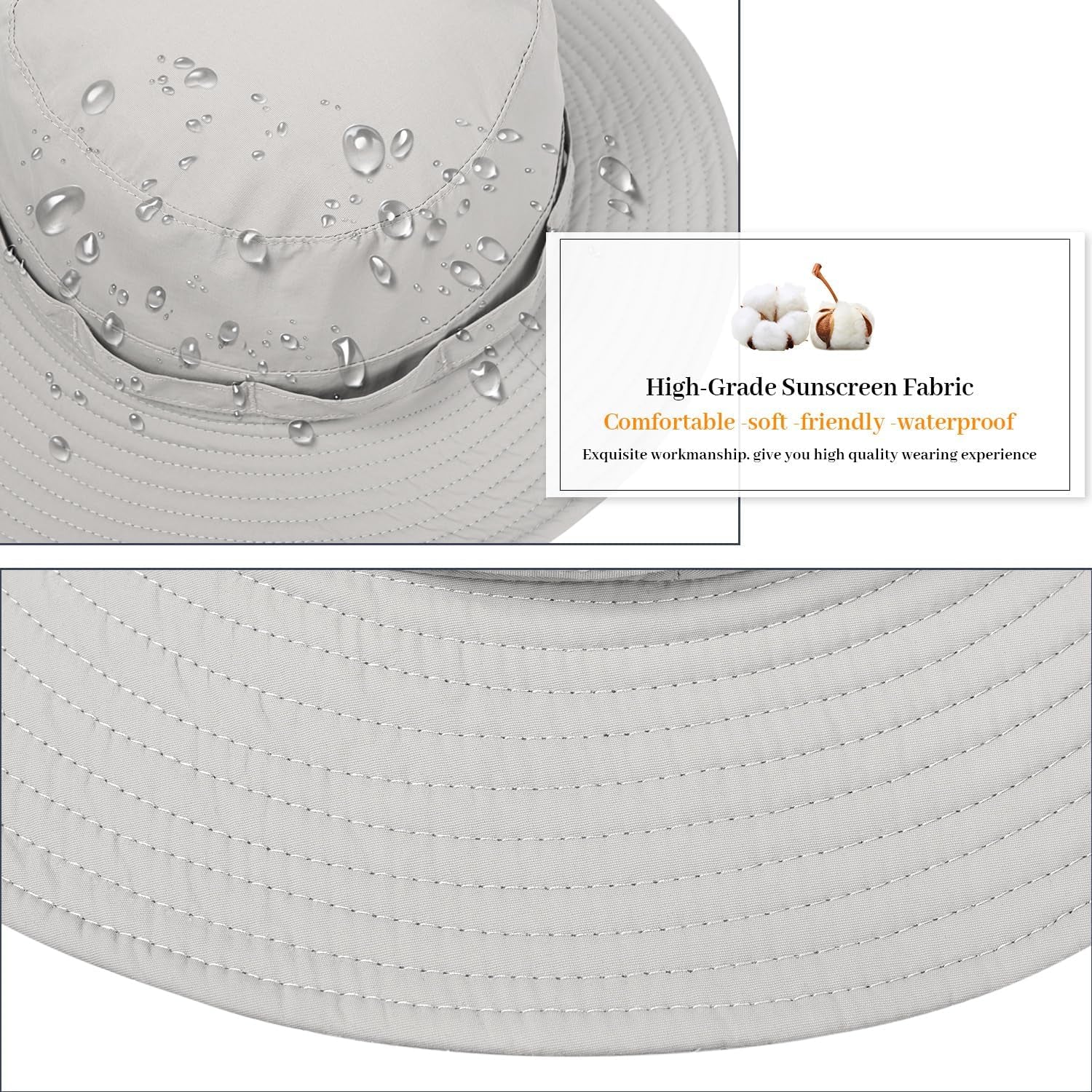 Outdoor Quick-Drying Sun Hat for Men, Summer Man Foldable Sun Protection Wide Brim Sun Hats Bucket Hats Beach Hat UPF 50+