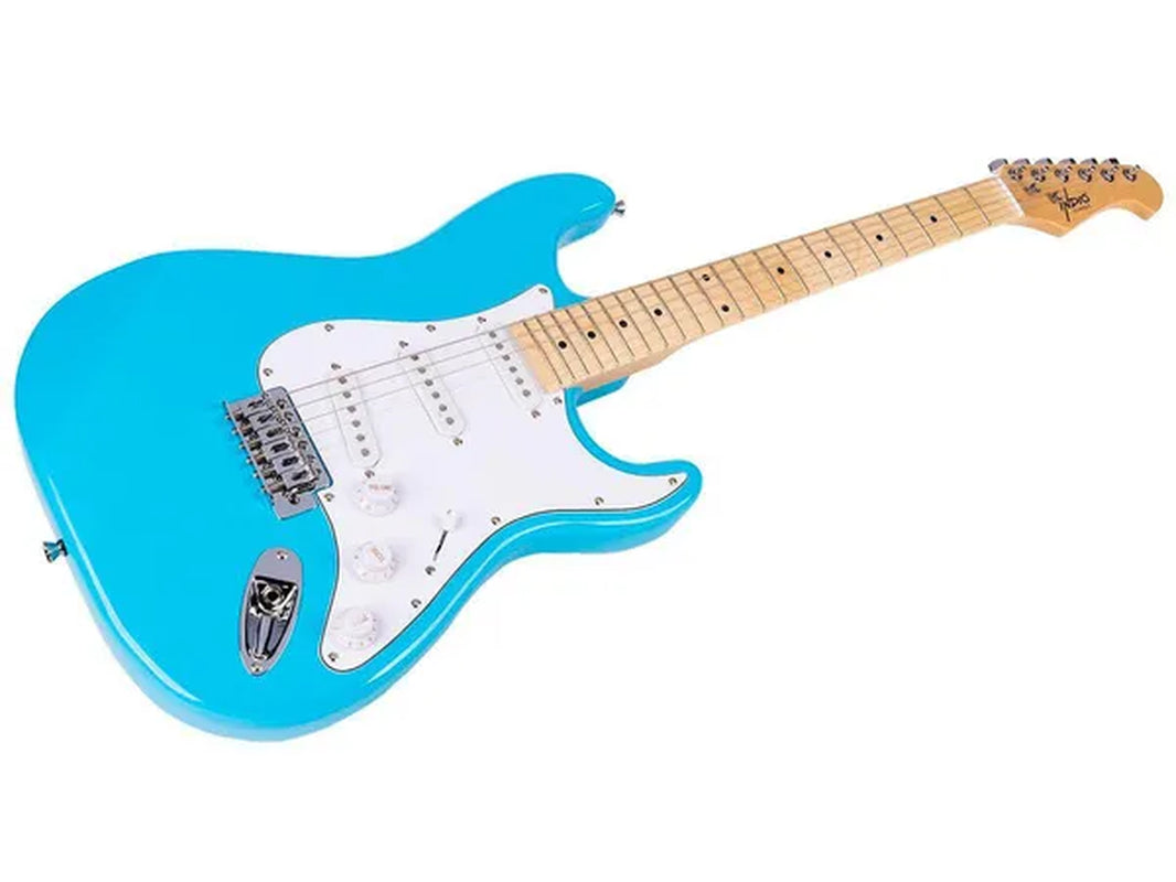 Monoprice Indio Cali Classic Electric Guitar - Blue, With Gig Bag