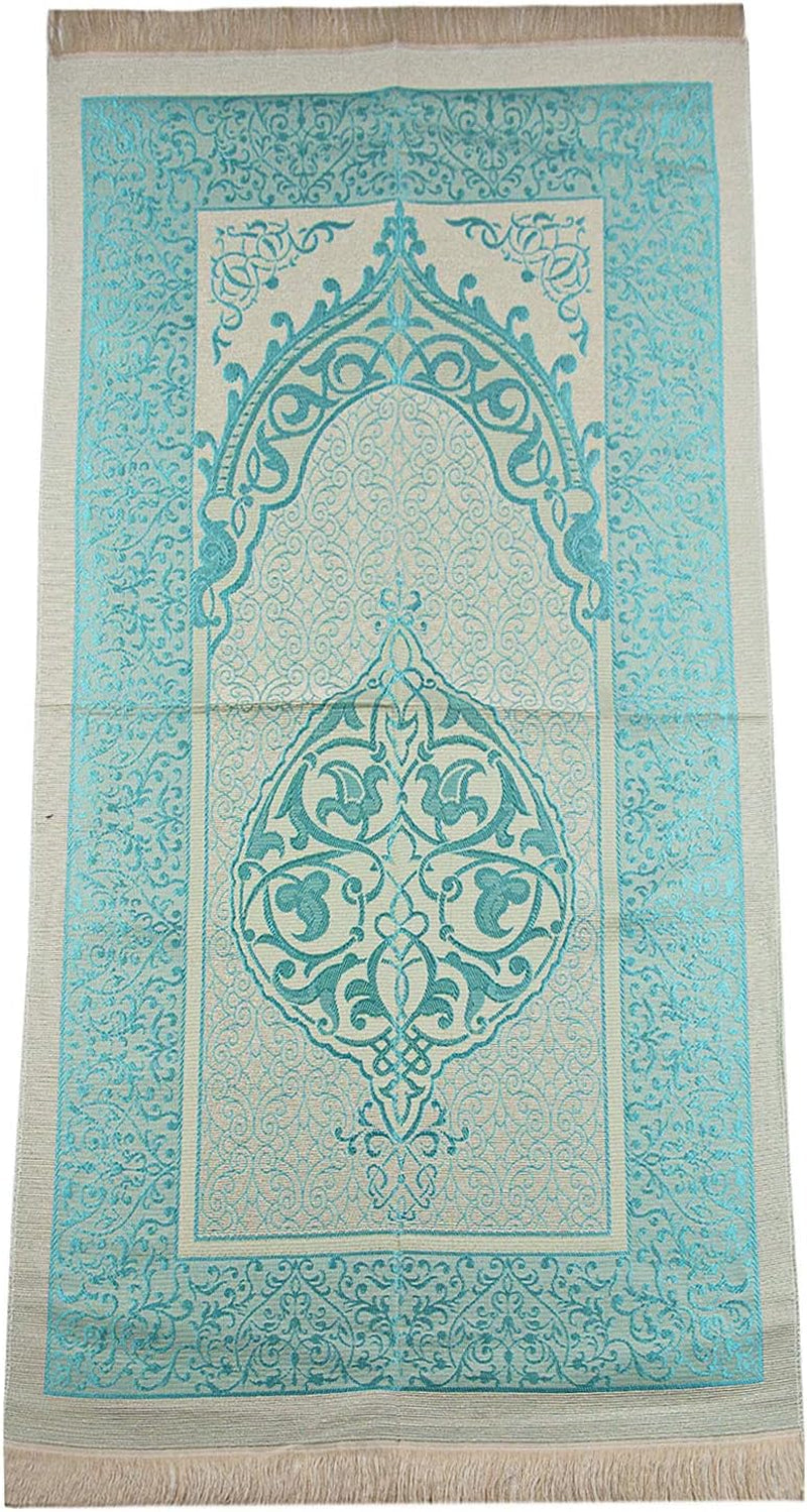 Prayer Carpet Mat, Taffeta Fabric, Blue
