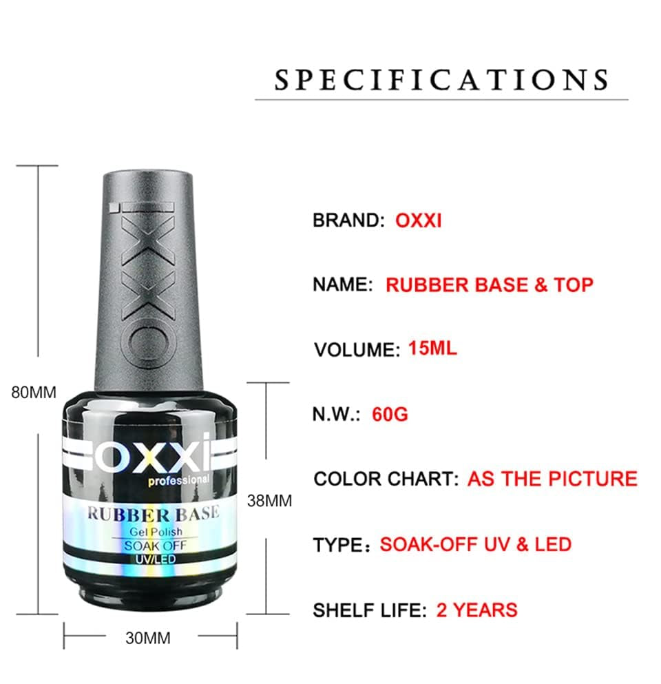 2X15ml Rubber Base,No Wipe Top Coat Gel Nail Polish