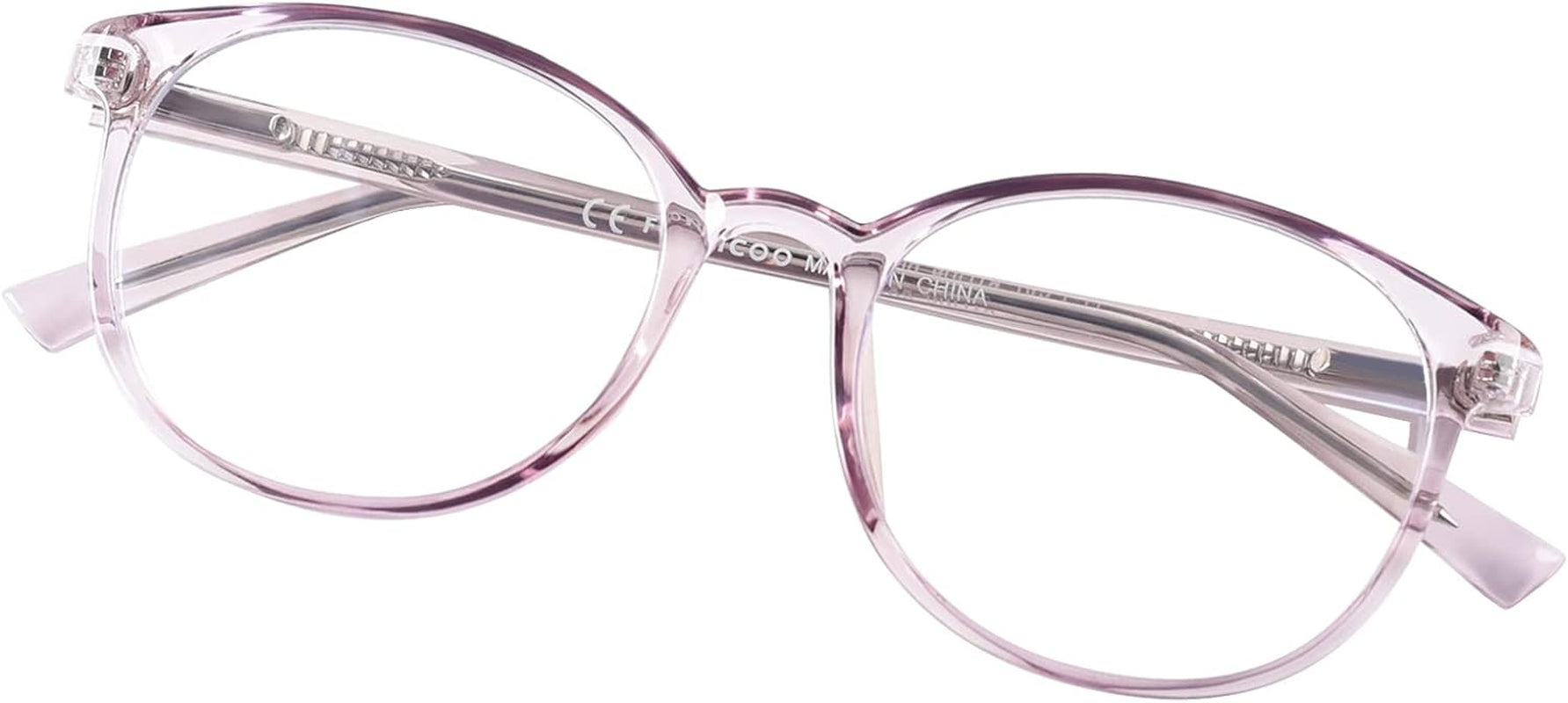 Blue Light Blocking Glasses Women Men TR90 Round Computer Eyeglasses (Purple)