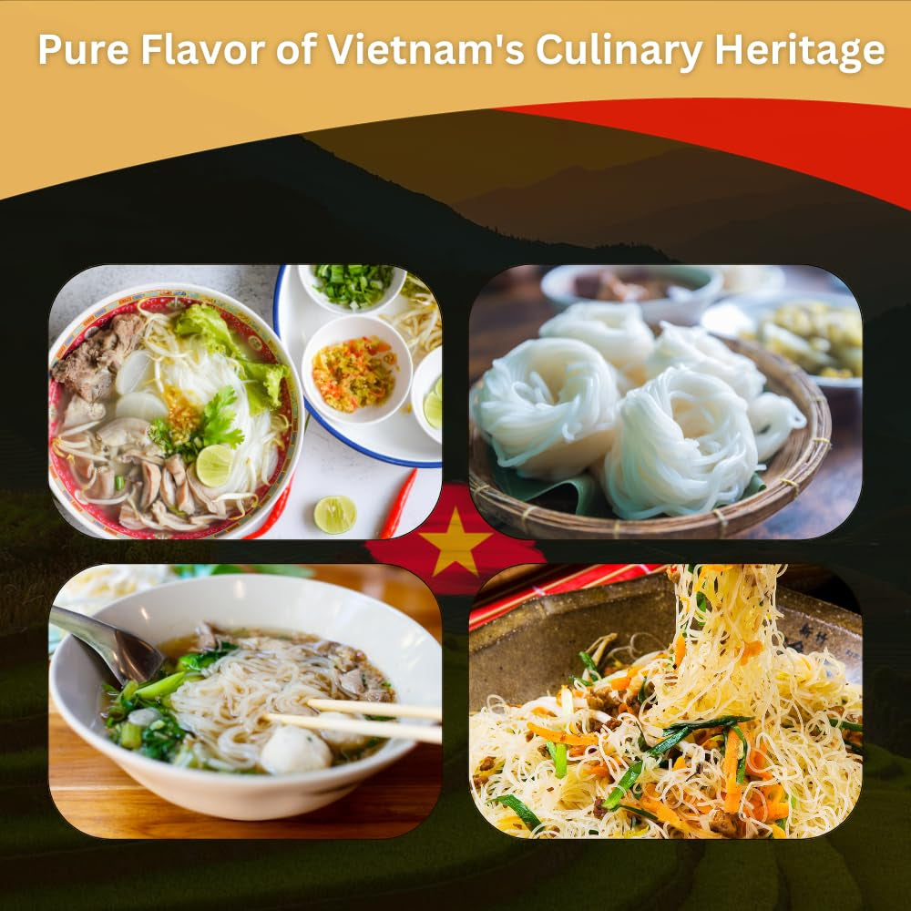 Rice Vermicelli Noodles, He Yuan Thin Rice Noodles, Maifun Rice Great for Traditional Thai, Vietnamese, Chinese, Japanese Stir Fry & Soups 14Oz (400 G) 1 PACK + 1 Steel Spoon