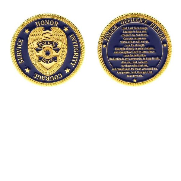 Police Prayer Challenge Coin Token Deluxe Gold Plated Master Coins