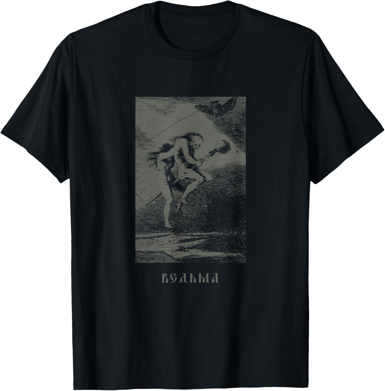 Occult Russian Witch Satanic Devil Tarot Vintage T-Shirt