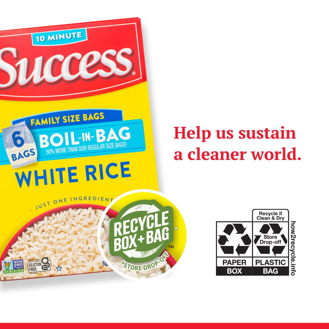Boil-In-Bag Rice, White Rice, Quick and Easy Rice Meals, 32-Ounce Box