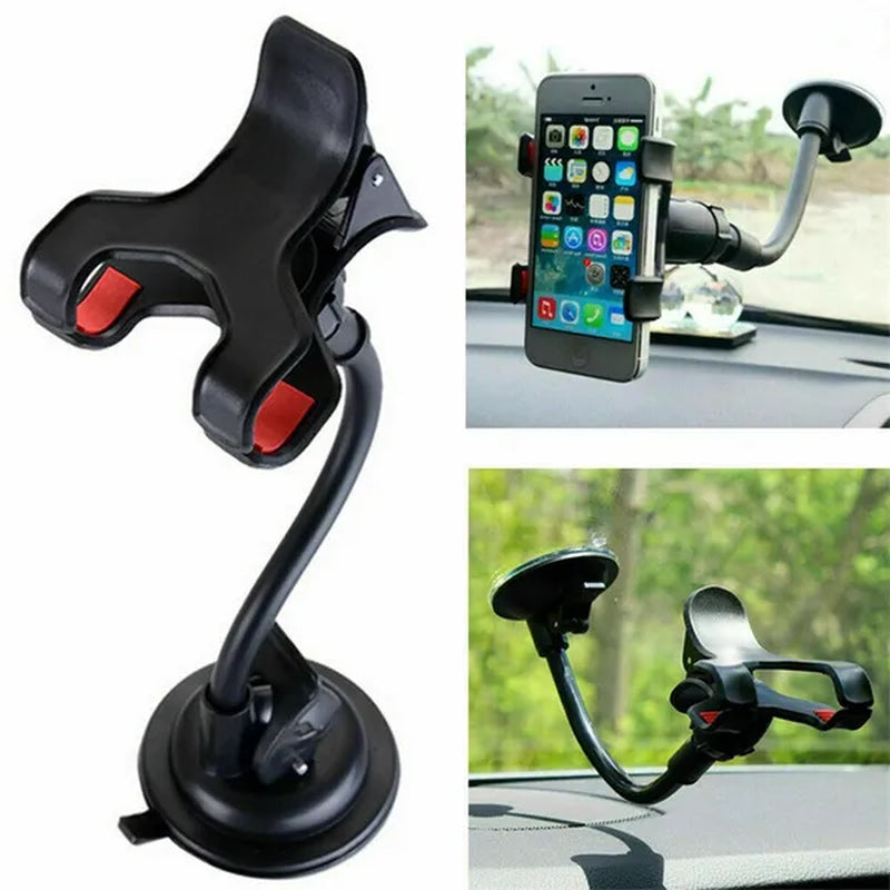 Universal Long Arm 360 Degrees Rotation Windshield Dashboard Car Mount Holder Cradle System for iPhone Mobile Cell Phone GPS