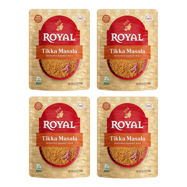 Tikka Masala Basmati Rice - Ready to Heat Basmati Rice - (4 Pack) 8.5 Oz Microwaveable Pouch