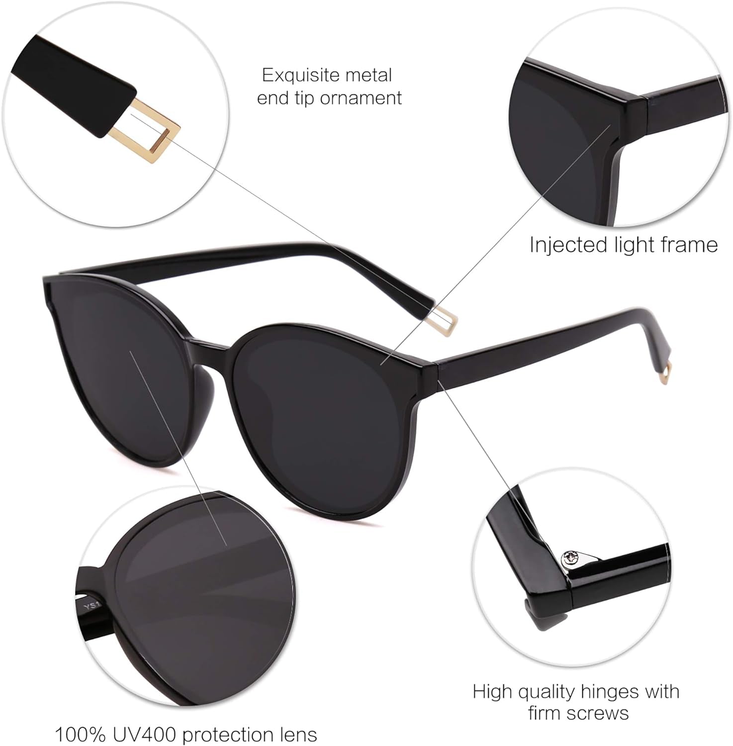 Oversized Round Sunglasses for Women and Men