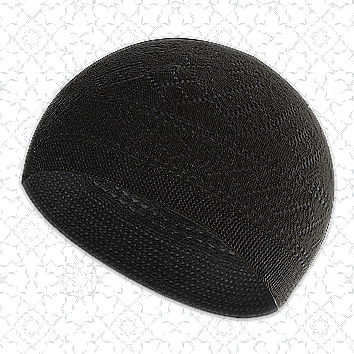 Muslim Prayer Rug Prayer Beads Kufi Hat for Men and Women 100% Breathable Black Skull Beanie Traditional Desing Prayer Mat Eid Ramadan Gifts Islamic Set Salah Mat Taffeta Fabric Soft (Black)
