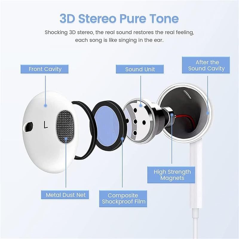 2 Pack Wired Iphone Earbuds/Wired Headphones with 3.5Mm Wired Earphones[Mfi Certified] with Microphone Volume Control Compatible for Iphone,Ipad,Ipod,Computer,Mp3/4,Android Most 3.5Mm Audio Devices