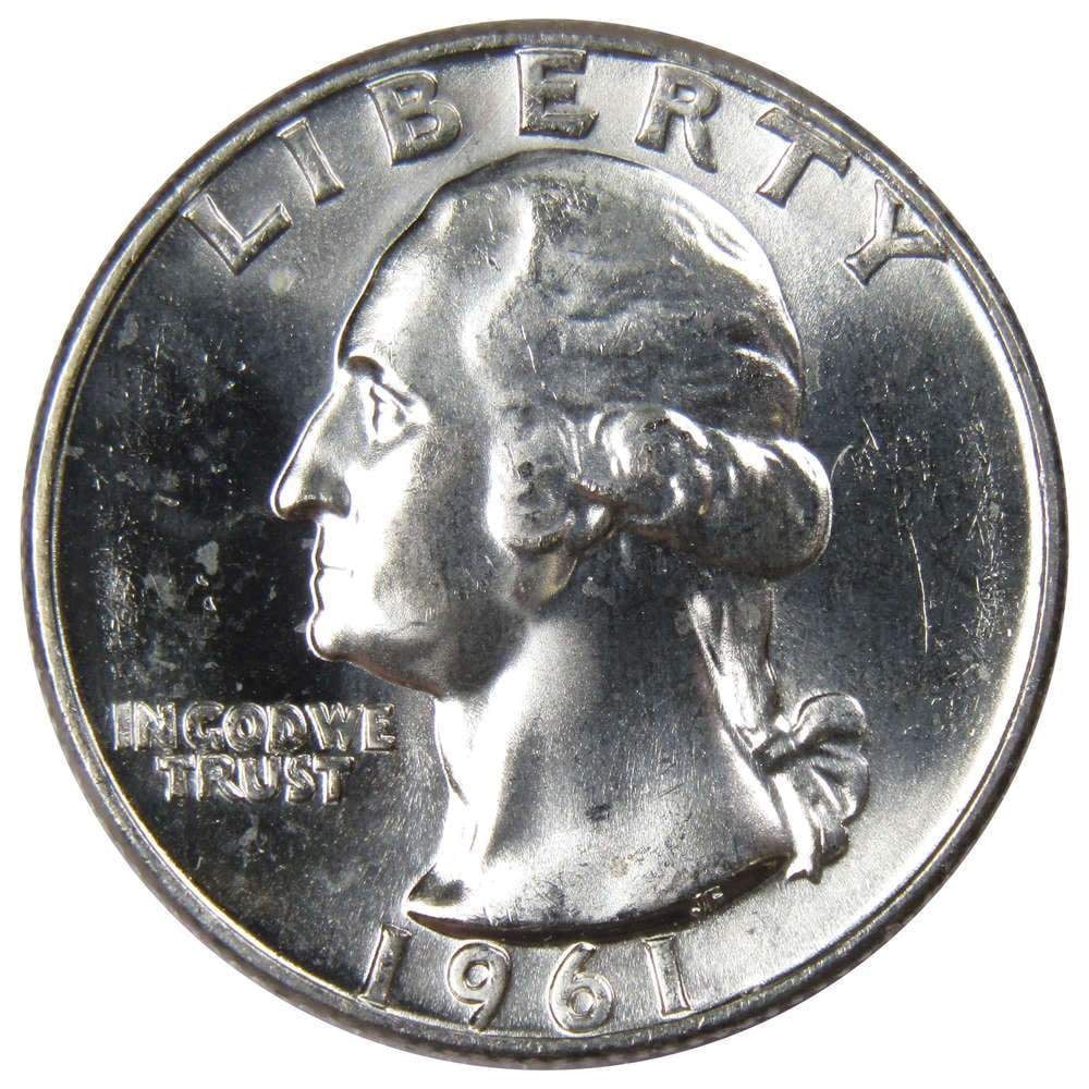 1961 D Washington Quarter BU Uncirculated Mint State 90% Silver 25C US Coin Master Coins