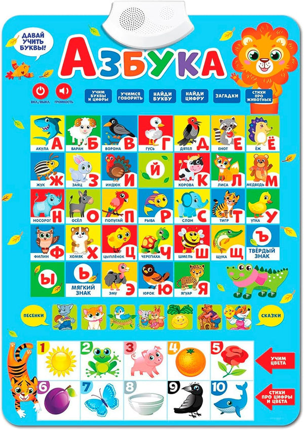 Interactive Poster Russian Folk Tales - Russian Educational Toys Skazki - Russian Educational Games - Children Learning Posters На Русском Языке
