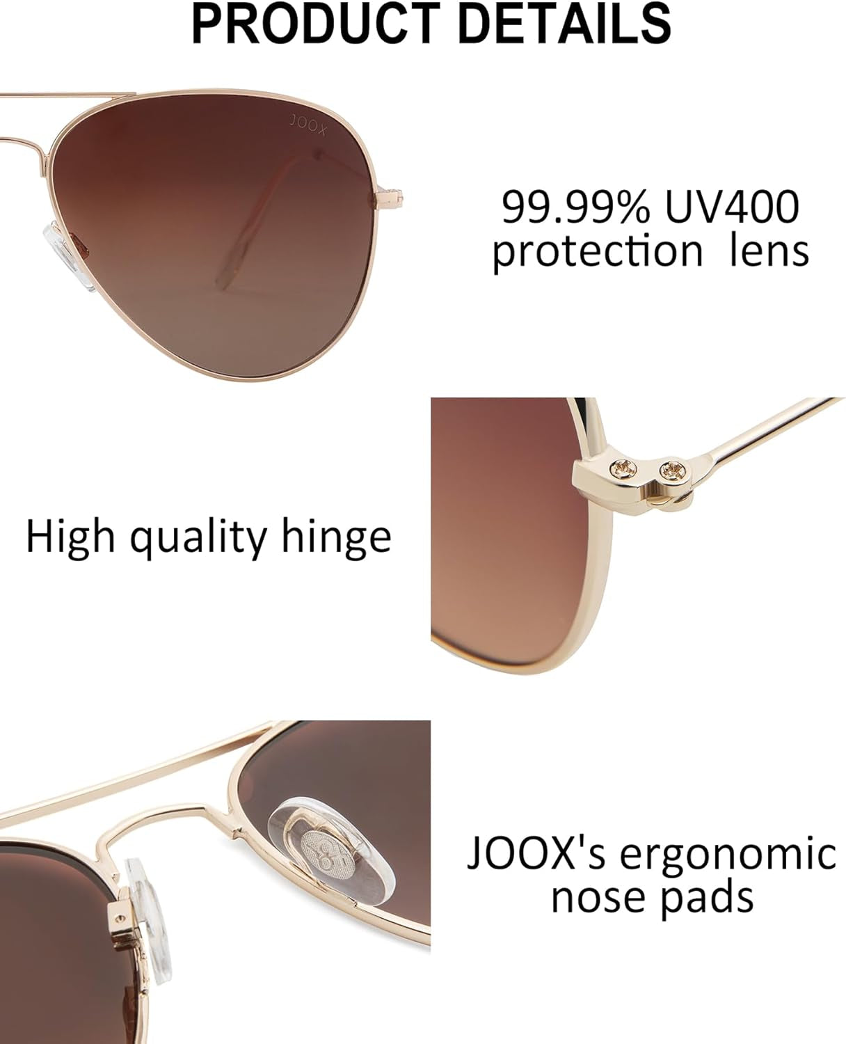 Polarized Aviator Sunglasses for Women Men, UV400 Protection Lens and Lightweight Metal Pilot Frame