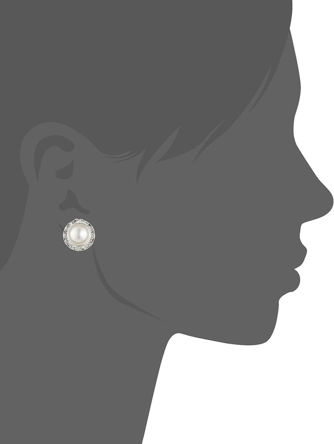 Silver Crystal Rhinestone Rondelle Circle round Shape Earrings
