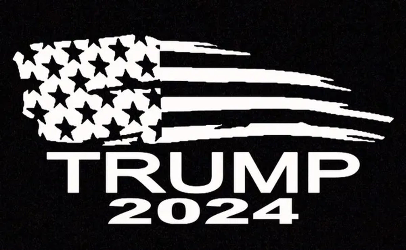 2PCS President Donald Trump 2024 Election Flag Decal Sticker