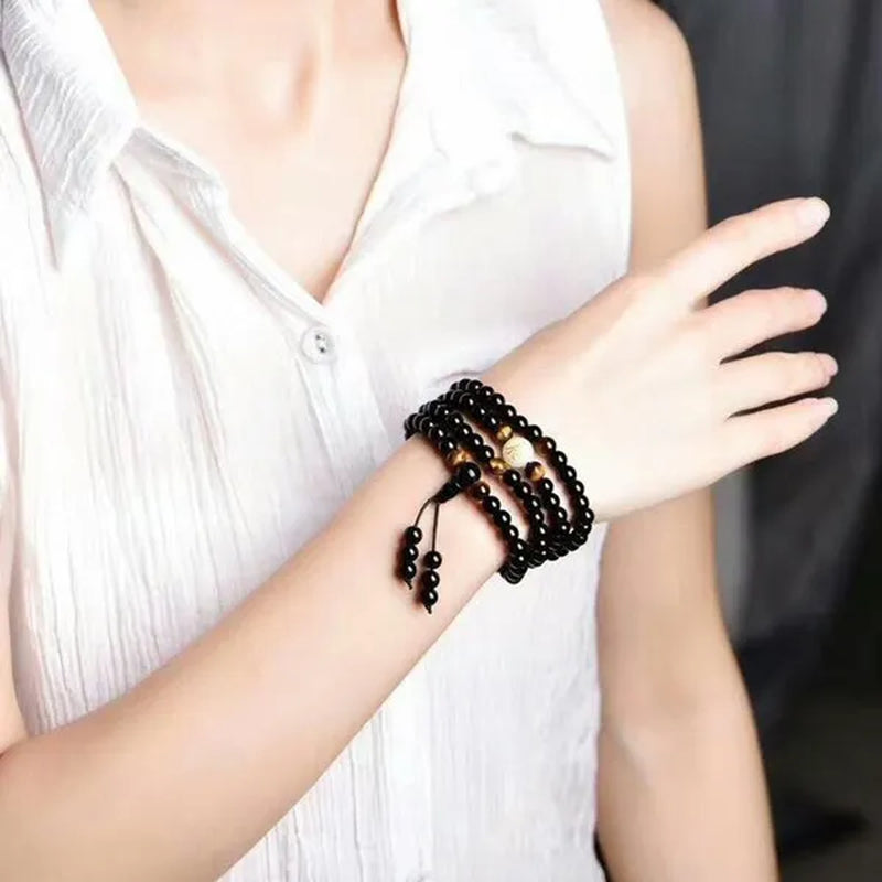 New Luminous Natural Stone Black Obsidian Healing Bracelet Weight Loss Unisex Slimmy Health Care Calming Bracelet