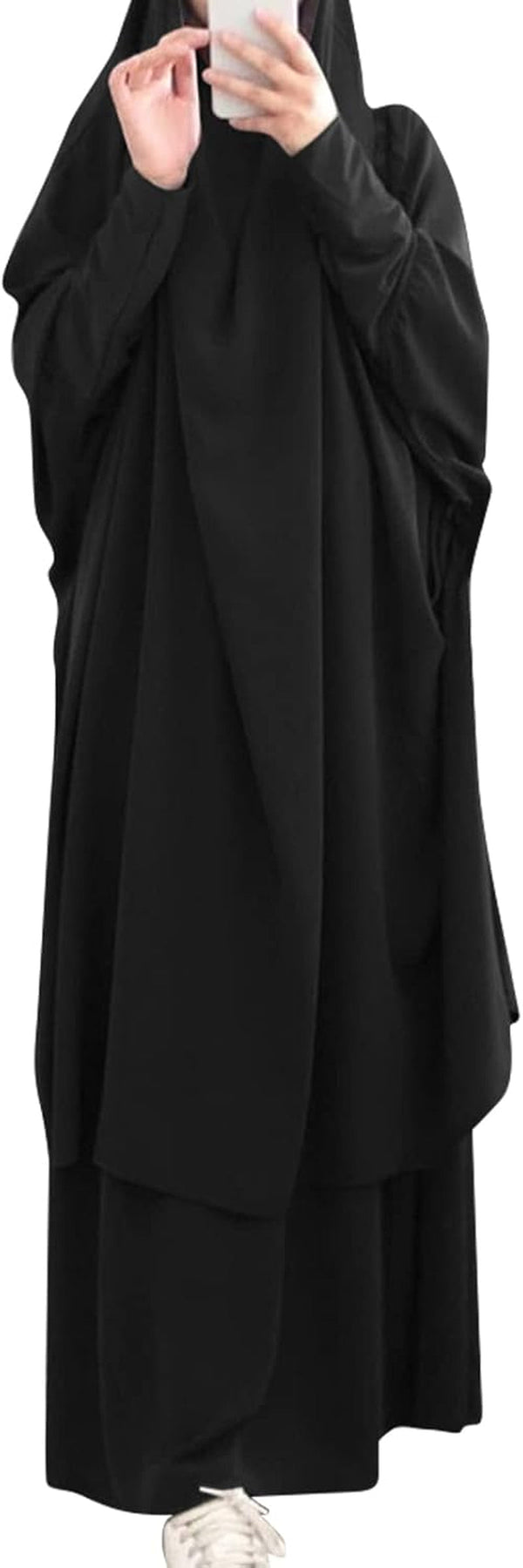 Prayer Clothes for Muslim Women Islamic Abaya Suit Maxi Skirt + Khimar Hijab 2Pcss Burka Jilbab Kaftan