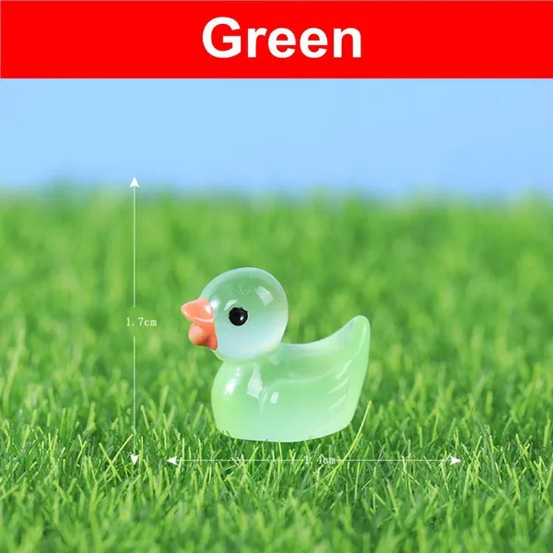 100/50/25/5PCS Mini Luminous Resin Ducks Glow in The Dark Miniature Ornament Tiny Ducks For DIY Fairy Garden Micro Landscape Potted Decoration
