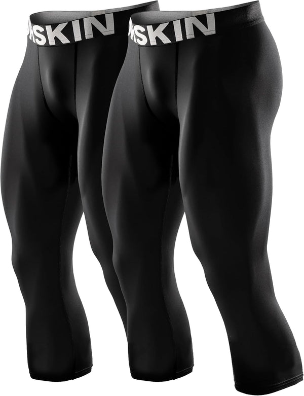 3, 2 or 1 Pack Men’S 3/4 Compression Pants Tights Leggings Shorts Sports Athletic Baselayer Running Workout Active
