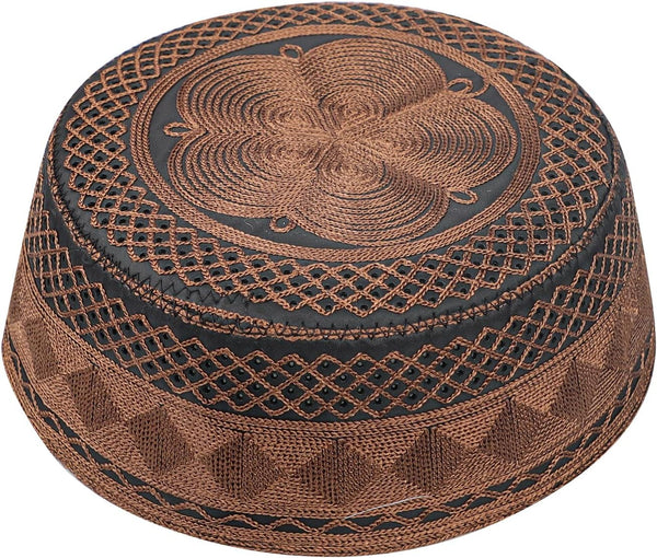 Muslim Prayer Kufi Hat for Men Boys Islamic Beanie Skull Cap Prayer Headwear Embroidery Kofia Topi Sun Hat Ramadan Eid Gift