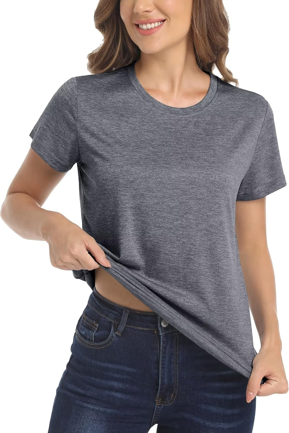 Women'S Short Sleeve Quick Dry T-Shirts Wicking Moisture Workout Athletic Running Shirts