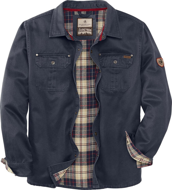 Journeyman Shirt Jacket Flannel Lined Shacket for Men Water-Resistant Coat Rugged Fall Clothing