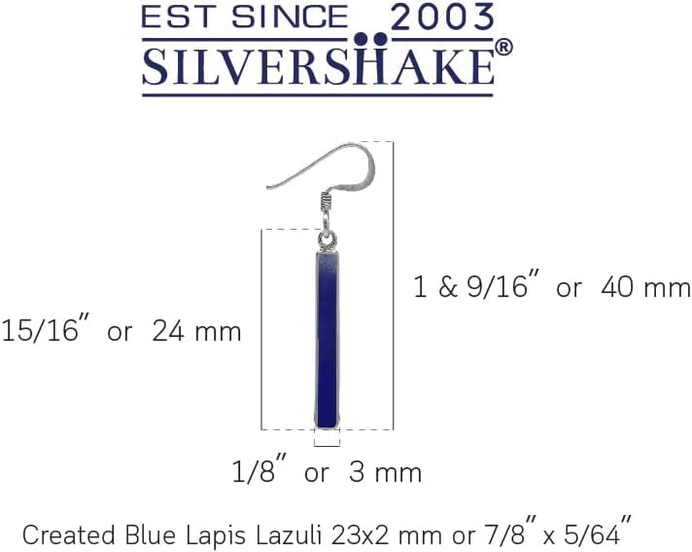 Stone Inlay White Gold Plated or 18K Gold Plated 925 Sterling Silver Long Stick Dangle Hook Earrings Jewelry for Women