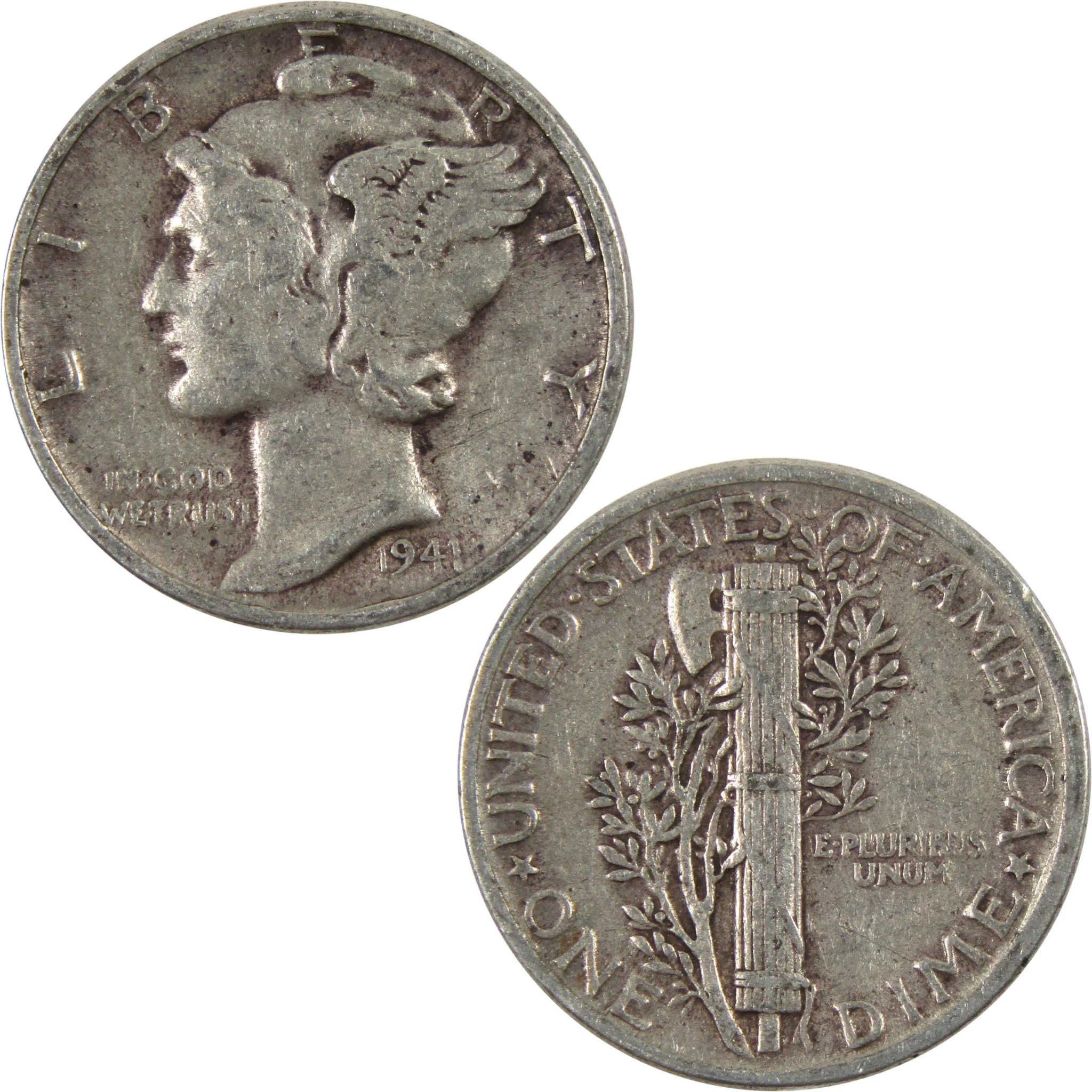 1941 Mercury Dime AG about Good 90% Silver 10C Coin Master Coins
